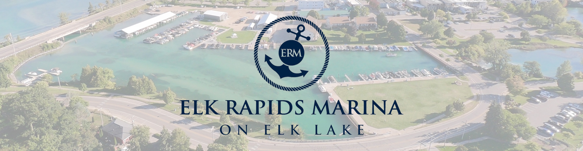 Aerial view of Elk Rapids Marina on Elk Lake