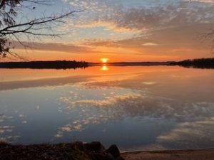 Sunset over the Elk Lake Narrows